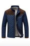 Quiltad Heritage-jacka – Marinblå/Brun